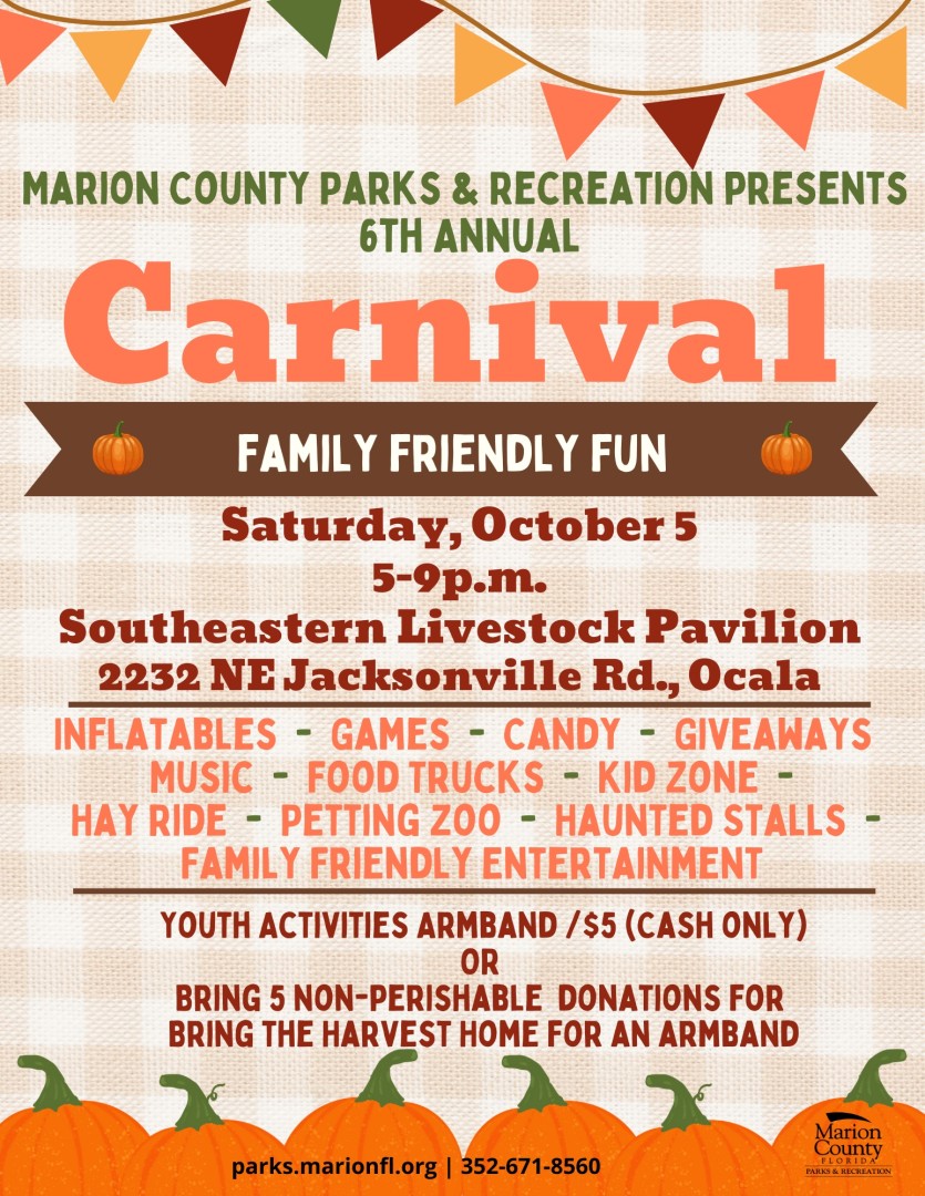6th Annual Marion County Parks & Recreation Carnival Ocala / Marion